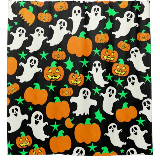 Halloween Pattern Douchegordijn (Voorkant)
