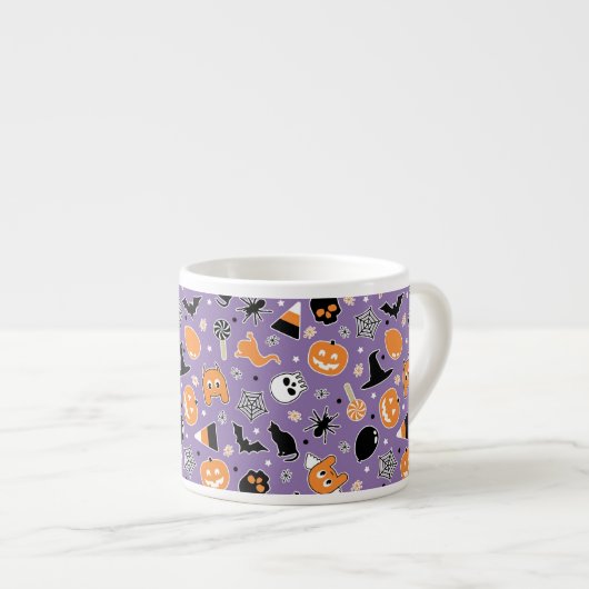 Halloween Pattern Espresso Kop (Voorkant rechts)
