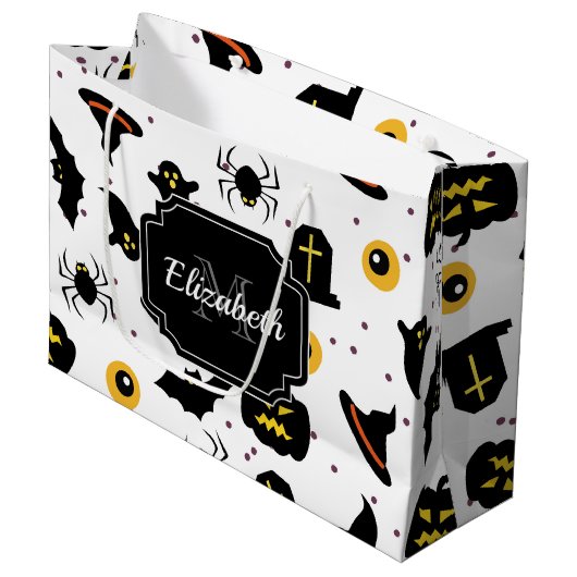 Halloween Pattern Groot Cadeauzakje (Voorkant Gekanteld)