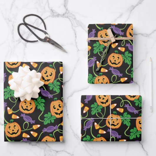 HALLOWEEN PATTERN INPAKPAPIER VEL (Voorkant)