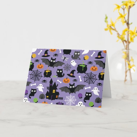 Halloween Pattern Kaart (Gele Bloem)