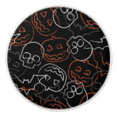 Halloween Pattern Keramische Knop (Voorkant)