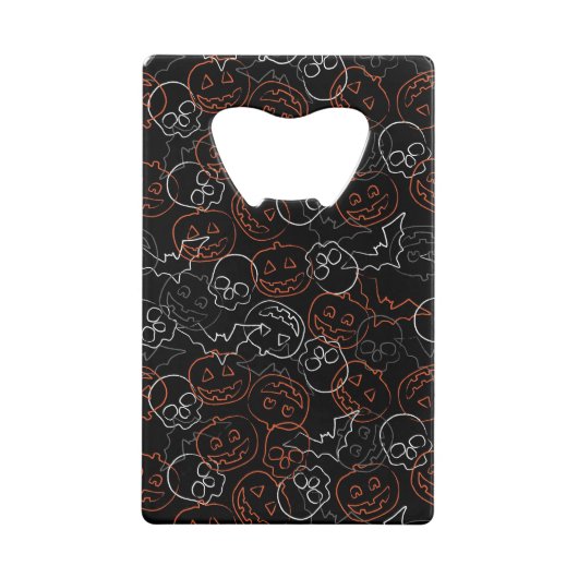 Halloween Pattern Kredietkaart Flessenopener (Voorkant)