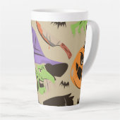 Halloween Pattern Latte Mok (Rechterhoek)
