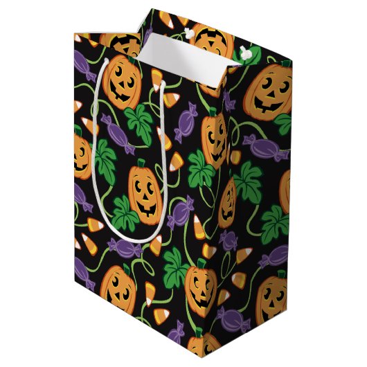 HALLOWEEN PATTERN MEDIUM CADEAUZAKJE (Achterkant Gekanteld)