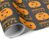 Halloween Pattern met pompoenwappapier Cadeaupapier (Rol Hoek)