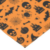 Halloween Pattern Oranje en Black Tafelkleed (Gekanteld)