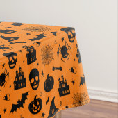 Halloween Pattern Oranje en Black Tafelkleed (Voorbeeld)