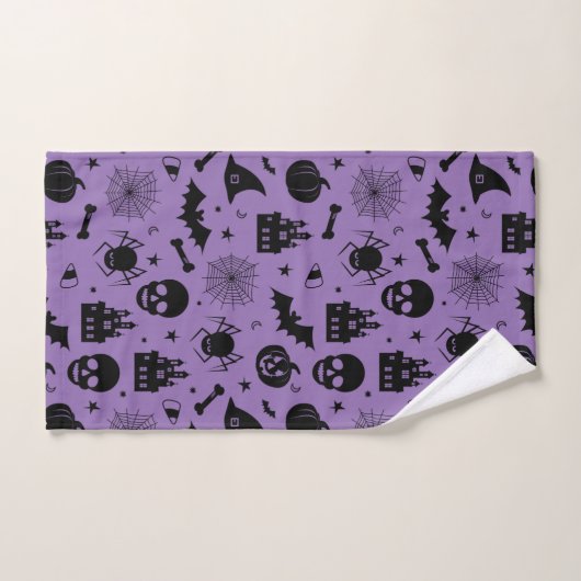 Halloween Pattern Paars en Black Bad Handdoek (Handdoek)