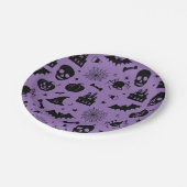 Halloween Pattern Paars en Black Papieren Bordje (Gekanteld)