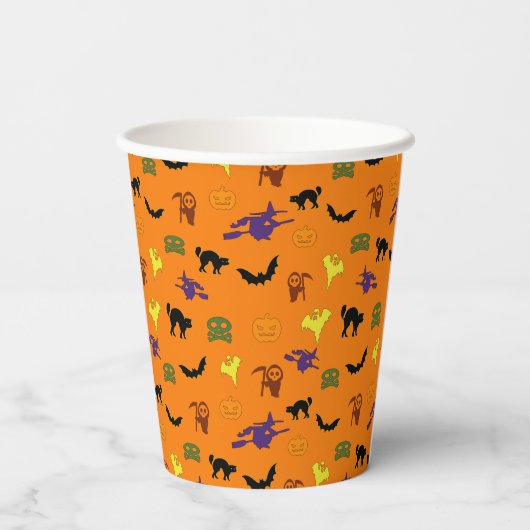 Halloween Pattern Papieren Bekers (Achterkant)