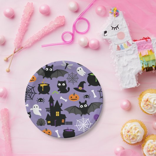 Halloween Pattern Papieren Bordje (Feest)
