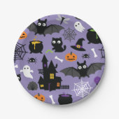 Halloween Pattern Papieren Bordje (Voorkant)