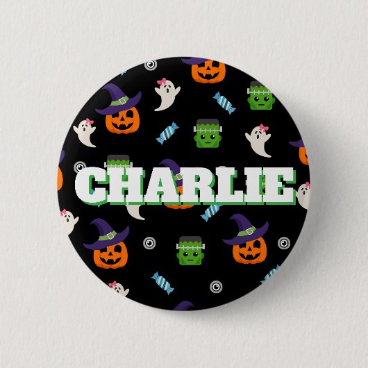 Halloween Pattern Party Favor Button (Voorkant)