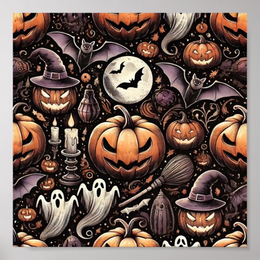 Halloween Pattern Poster (Voorkant)