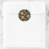 HALLOWEEN PATTERN RONDE STICKER (Tas)