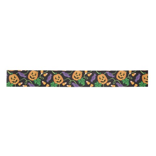 HALLOWEEN PATTERN SATIN RIBBON LINT (Voorkant)
