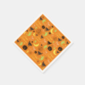 Halloween Pattern Sinaasappel Servet (Hoek)