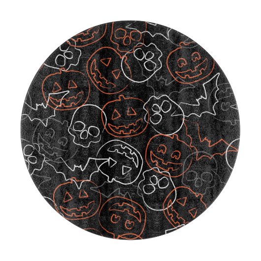 Halloween Pattern Snijplank (Voorkant)