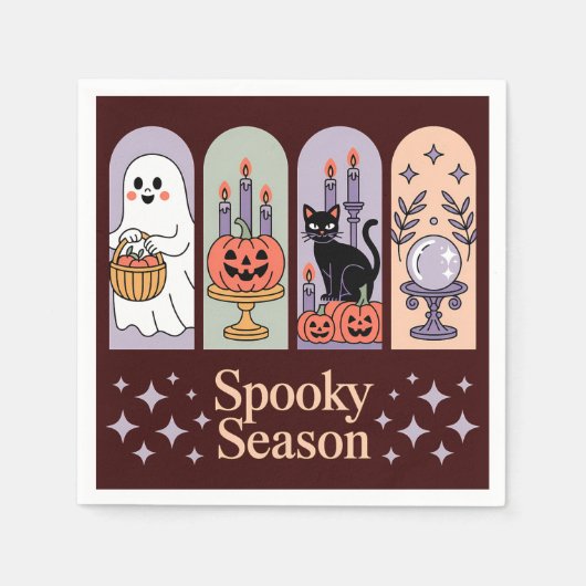 Halloween Pattern Spooky Season Servet (Voorkant)