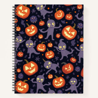 Halloween Pattern Square Note Notitieboek