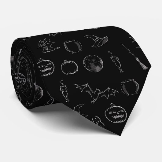 Halloween Pattern Stropdas (Opgerold)