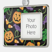 HALLOWEEN PATTERN VERZILVERD KADER ORNAMENT (Links)