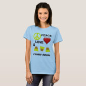 Halloween Peace Love en Candy Corn T-shirt (Voorkant volledig)