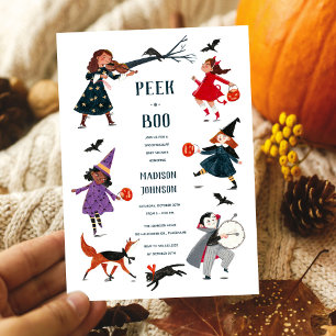 Halloween Peek a Boo Schattige Baby shower Uitnodi Feestdagenkaart