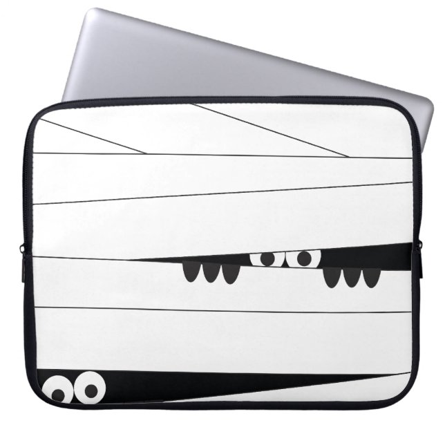 Halloween Peeking Mummy Laptop Sleeve (Voorkant)