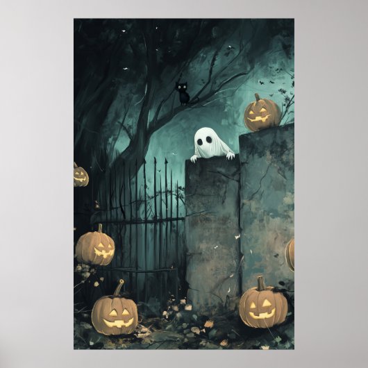 Halloween Peeping Ghost Poster (Voorkant)