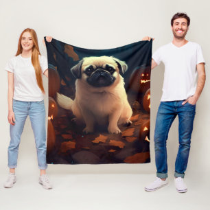 Halloween Pekingees Met Pompoenen Griezels Fleece Deken