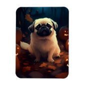 Halloween Pekingese with Pumpkins Scary Magneet (Verticaal)