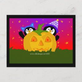 Halloween Penguins Feestdagenkaart