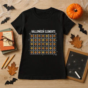 Halloween Periodiek Tafel van Pompoenen Chemie T-shirt