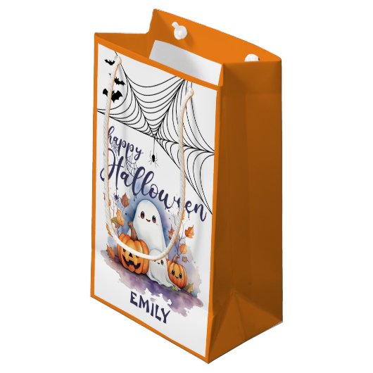 Halloween personnalisable petit sac ou de traiteme (Devant Angle)