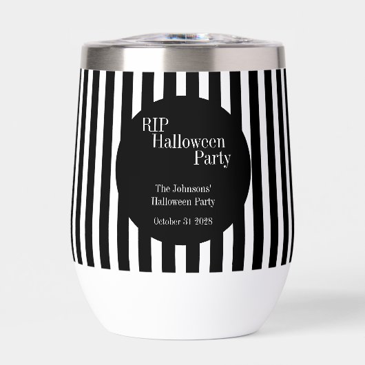 Halloween personnalisé RIP Rayure noire et blanche (Avant)