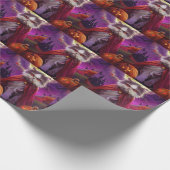 Halloween Perzische Kat Vampier Pompoenen eng Cadeaupapier (Hoek)