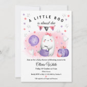Halloween Petit Boo Baby Girl Douche Invitation (Devant)