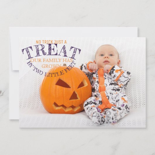Halloween Photo Baby Faire-part de naissance (Devant)