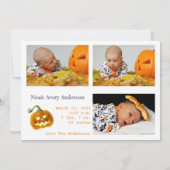 Halloween Photo Baby Faire-part de naissance (Dos)