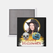 Halloween Photo Lijst Skull en Jack o' Lantern Magneet (Voorkant / Achterkant)
