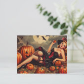  Halloween Pin Up Briefkaart (Staand voorkant)