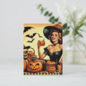  Halloween Pin-Up Briefkaart (Staand voorkant)