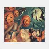  Halloween Pin Up Fleece Deken (Voorkant (Horizontaal))