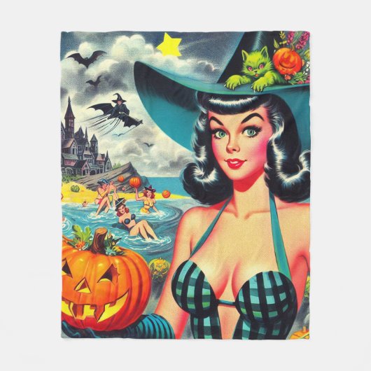  Halloween Pin-up Fleece Deken (Voorkant)