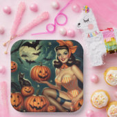  Halloween Pin Up Papieren Bordje (Feest)