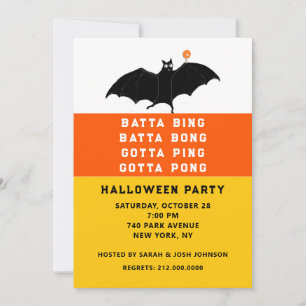 Halloween Ping-Pong Feest Uitnodigingen