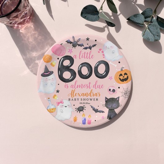 Halloween Pink Ghost Baby shower Paper Bord