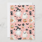 Halloween Pink Spooky ONE 1e verjaardag Uitnodigin Kaart (Achterkant)